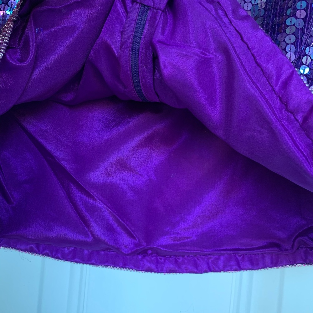 Scarlet Rage Iridescent Purple Sequin Blouse-sizeM - Picture 8 of 8